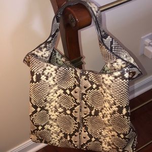 Michael Kors Black&Beige snakeskin leather bag
